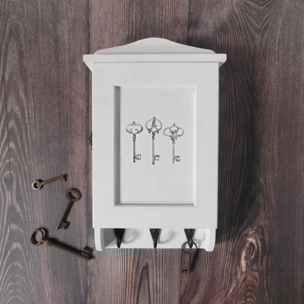 Fehér fa kulcstartó szekrény Fehér fa kulcstartó szekrény
