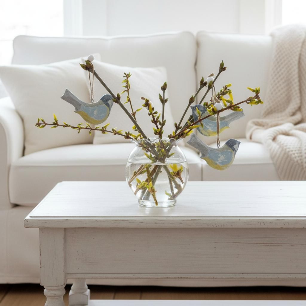 PiCinke - madár formájú kézzel festett fa dísz