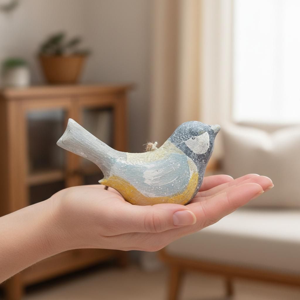 PiCinke - madár formájú kézzel festett fa dísz