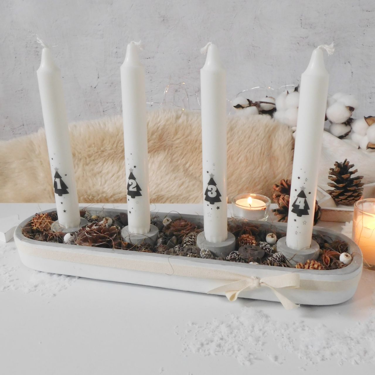 Adventi gyertyatartó termésekkel Adventi gyertyatartó termésekkel