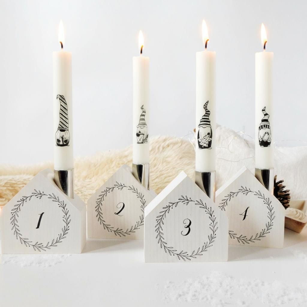 KisHáz Adventi gyertyatartó szett - manós KisHáz Adventi gyertyatartó szett - manós