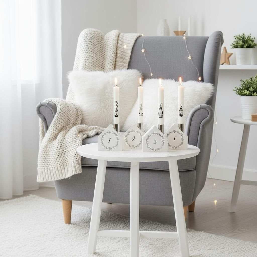 KisHáz Adventi gyertyatartó szett - manós KisHáz Adventi gyertyatartó szett - manós
