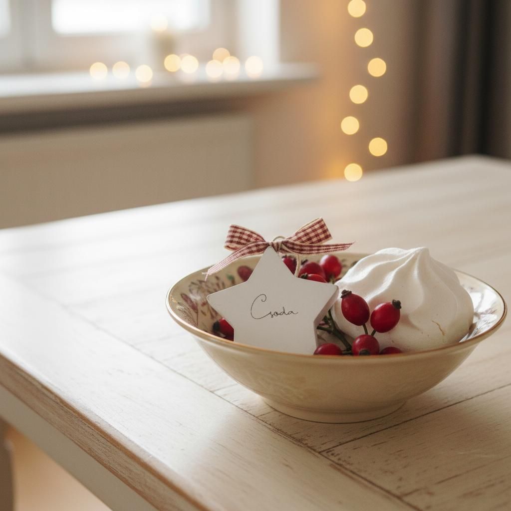 Mini fehér csillag függő – letisztult, személyre szabható