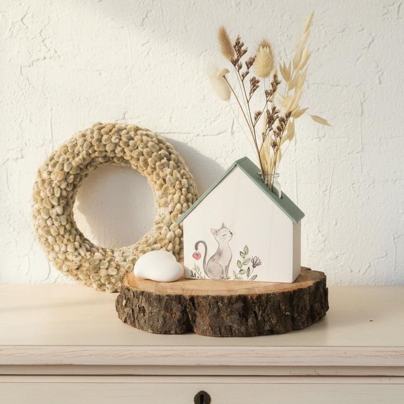 KisHáz Cicás Virágtartó